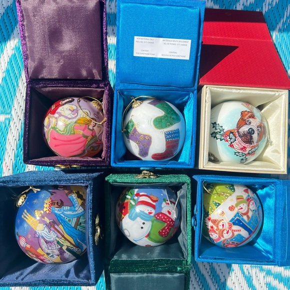 Pier 1 imports Christmas ornament lot of 6 - Picture 1 of 7